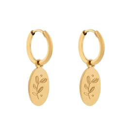 Earrings small with pendant twig / Essentialistics